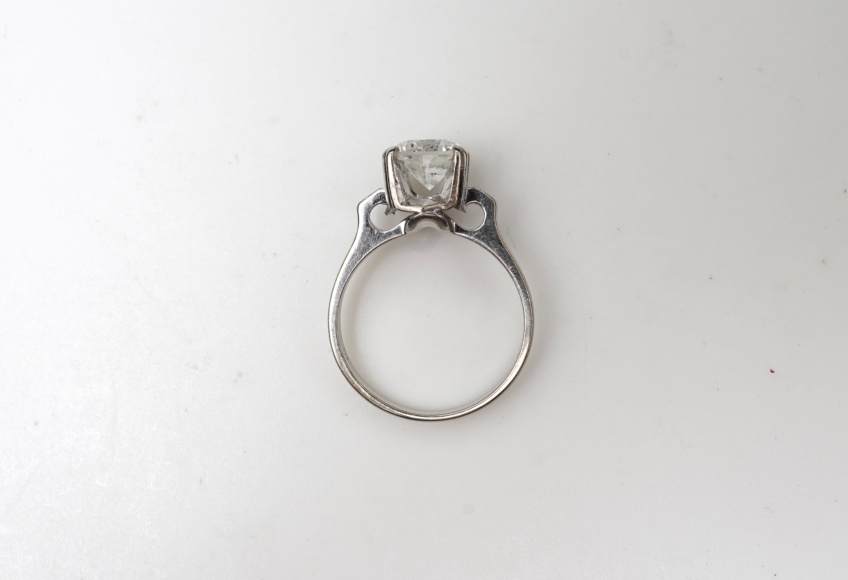 A diamond solitaire ring
